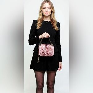 Metallic sequined Valentino ruched crossbody bag